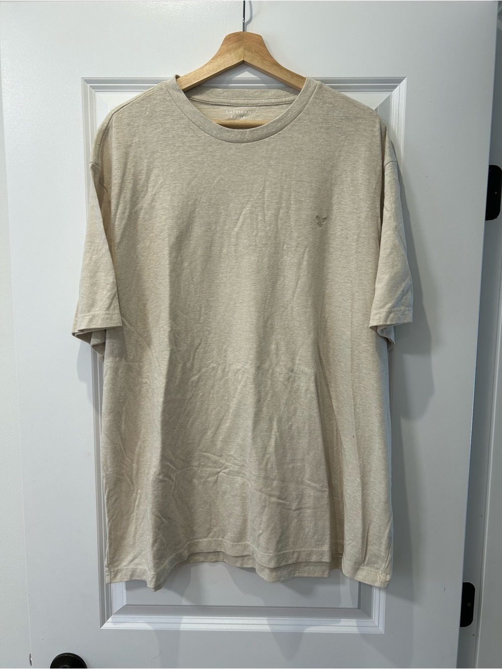 American Eagle Outfitters Men's Crew Neck T-Shirt in Light Tan